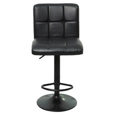 HABITY 舒適大坐墊腳踏居家吧台椅, 黑色, 可調節高度, 360度旋轉, 1個