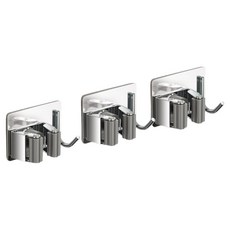 스텐 304 무타공 밀대 청소 도구걸이, 실버, 3개