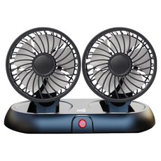 ziniQ USB型雙5葉片3段風量循環扇車用風扇, 黑色, FC-200A