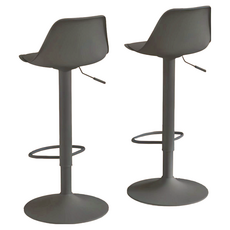 HABITY 現代室內裝飾粉體塗裝舒適腳踏居家吧台椅, 黑色, 2個