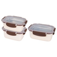 4BNK 세라믹 코팅 컬러 스텐 304 밀폐용기 세트, 1세트, 2호 0.55L + 3호 0.65L + 5호 1.2L