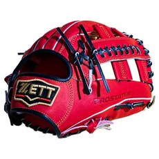 ZETT PROSTATUS 內野手套 右投用 BPGX23814R, 紅色, 1個