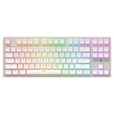 COX 교체축 게이밍 기계식 유선 텐키리스 키보드, White, CK480, 갈축