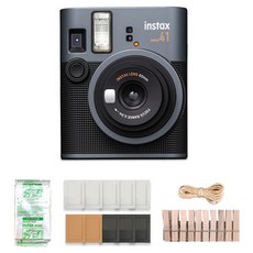 FUJIFILM 富士 instax mini 41 拍立得相機 + mini 底片 10張 + 紙相框 + 木質裝飾套組 instax mini 41, 1套