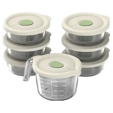 코멕스 클리어 멀티쿡 밥 국용기 6p + 계란찜 용기 세트, 화이트, 1세트