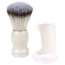 Greenuer 現代理髮廳刮鬍組 白色, 刷具 + 支架, 1套
