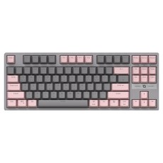 COX 교체축 게이밍 기계식 유선 텐키리스 키보드, Gray + Pink, CK480, 청축