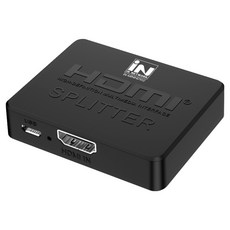 인네트워크 4K 지원 화면복제 HDMI 1 : 2 영상 분배기 IN-MINIHD102, 1개, 블랙