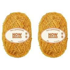 울클럽 NOWBRAND 초보자용 두꺼운 수세미실 80g, 717 골드머스타드, 2개
