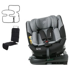 순성 아크 올인원 아이 사이즈 회전형 카시트 ISOFIX + 쿨 시트 + 카시트 보호 매트 세트, 그레이