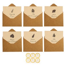 Khohimo 祝賀歌曲感謝信紙 6款 + 信封 6入 組 5W0371, 混合色, 1套