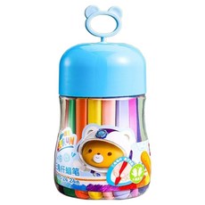 스모글 귀여운 손에 묻지 않는 크레용 블루통, 1개, 24색