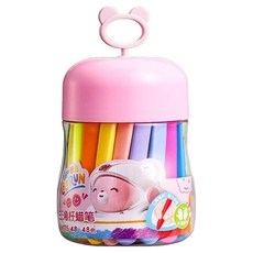 스모글 귀여운 손에 묻지 않는 크레용 핑크통, 1개, 48색