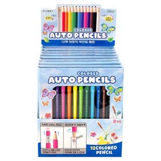 ii GEN 一正 朝鮮文具 按動式彩色鉛筆組 2.6mm, 12色, 8個