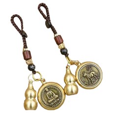 Mungudam 鑰匙圈 12生肖 大守護神 方形 符咒 財運 辟邪 鑰匙圈 11個鑰匙圈, 2個, 混色