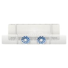 Potenkit 實用冷氣擋風板 白色 63.5~95.6cm x 17.6 cm + 藍色風扇 2入組, 1套, 單一商品