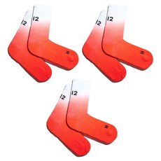 漸層跑步長筒襪, 珊瑚紅, 3個