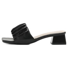 JACK&JILL 女款 Blooming 抓皺涼鞋 J-535, 黑色, 235