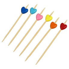 Swan 一次性裝飾 水果 辣炒年糕 血腸 高級感愛心竹籤 90mm, 1個, 100入