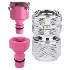 YNET 6孔黃銅軟管接頭 + 水龍頭轉接頭 熱水套組, 1套