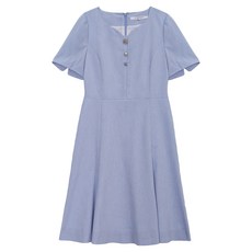 꼼빠니아 여성용 하트넥 잔체크 A라인 원피스 CADU5-WOP100