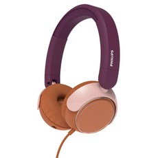 PHILIPS 飛利浦 兒童用音量限制音訊分享C-Type轉接器有線耳機3.5mm, 洋紫紅色, TAK2000