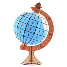 WOODABLE 迷你地球儀拼圖 HL01, 1個, 128件, 混合顏色