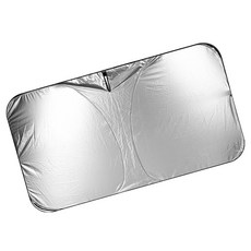 Life GONGyOU 一鍵式車用前擋風玻璃折疊遮光遮陽罩, 1個, 黑色 + 銀色