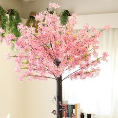 조아트 조화나무 라일락 인조목 화분형 150cm, 브라운(화분), 핑크(인조목), 1개