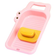 에스비 롤러형 속옷 양말 미니 손 빨래판 32 x 18 cm + 브러시 세트, 핑크, 1세트