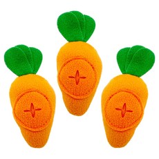 둥둥펫 강아지 노즈워크 간식 장난감 냠냠 당근인형, 혼합색상, 3개