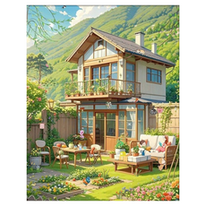 Monogent DIY油畫 數字油畫 名畫 花卉繪畫, 1套, Type D