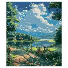 Monogent DIY 繪畫 數字油畫 名畫 自然風景繪畫, 1套, Type T