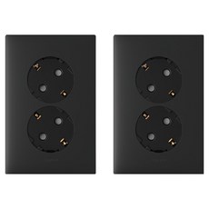 Legrand 羅格朗 Apella Simple 45度插針式2孔嵌入式插座 黑色, 2個
