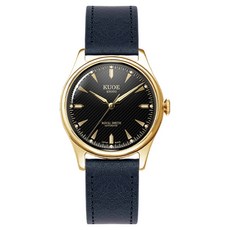 KUOE京都 ROYAL SMITH 90-006 Gold Case + Black Dial Navy Italian leather strap