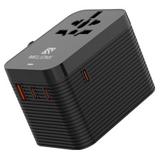 Meliens 海外旅行用超高速充電多功能轉接頭 黑色 PD65W_M2, 1個