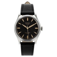 쿠오교토 ROYAL SMITH 90-006 Silver Case + Black Dial Black Italian leather strap