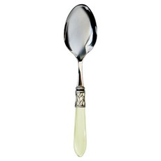 BUGATTI 阿拉丁裝飾環霧面服務匙 24 x 4.5 cm, 1個, 象牙白