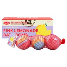 kefii 兒童沐浴球 粉紅檸檬水 3入, 1個, 240g