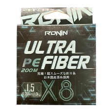 RONiN 獵漁人 高標準專業PE線 ULTRA FIBER X8 1.5號, 綠色, 1捲