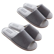 Labellaco 男款 Milk 直條紋室內拖鞋, 270mm, 2雙, 炭灰色