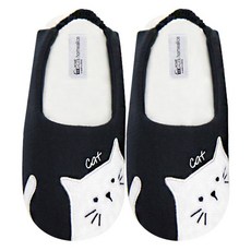 HOME ALICE 小白貓室內鞋襪套, 海軍藍, 1雙