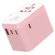 Meliens 海外旅行用超高速充電 PQ65W_M2 多功能轉接頭 粉紅色 ML-SS02, 1個