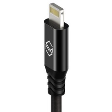 더치패브릭 아이폰 고속충전 케이블, 0.5m, 블랙, 1개