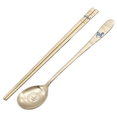 Table Art 十二生肖 馬年 湯匙筷子組, 1套, 湯匙 + 筷子, 金色