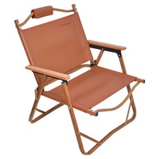 벅703 原木輕量折疊露營矮椅, 1個, 棕色