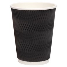 Happypack Hangyeol 波浪冰飲三層紙杯 360ml 黑色, 1個, 100入