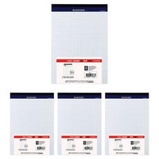 OXFORD 그리드 리갈패드 B5, 흰색, 4개, 70매