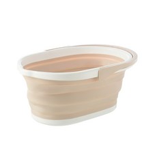 可手提摺疊水桶 加大款, 米色, 1個