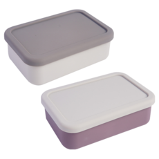 Homely Zakka 北歐風高顏值撞色長方型享瘦減脂211餐盒2件組, 北歐紫 + 北歐灰, 1組